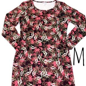 LuLaRoe Floral Long Sleeve Dress - Pink and Green